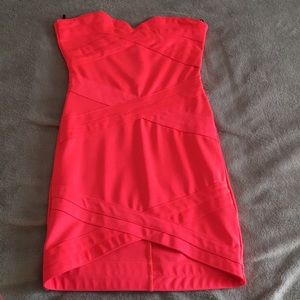 Bright pink mini dress